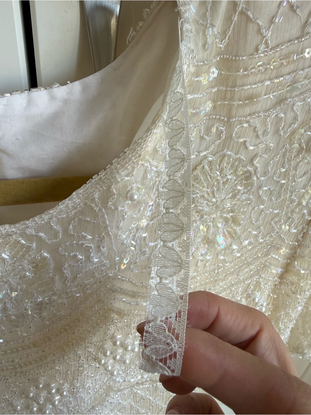 Vintage 80s 100% Silk Beaded Sténay Evening Blouse | L - Picture 7 of 9